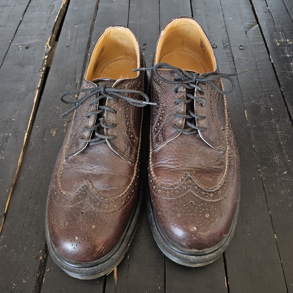 Dr. Martens Vintage Men\'s 9 Dark Brown Leather Oxfords Chunky Lace Up Shoes Y2K main image 4